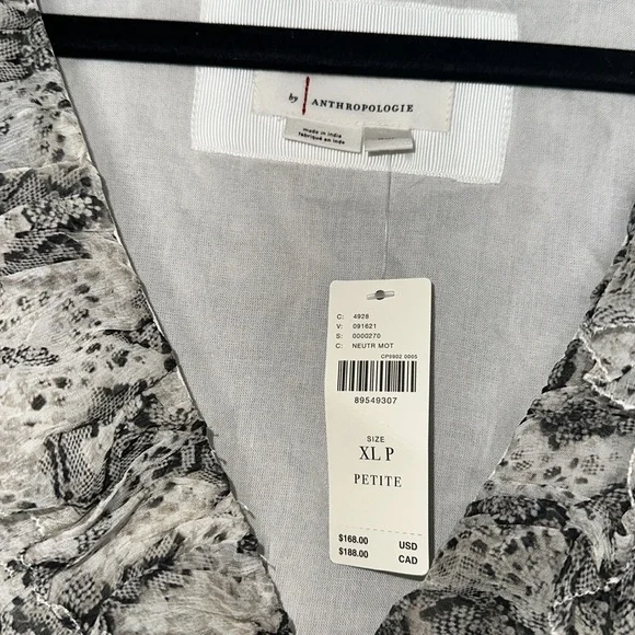 NWT Anthropologie Sleeveless Ruffle V-neck Mini Dress